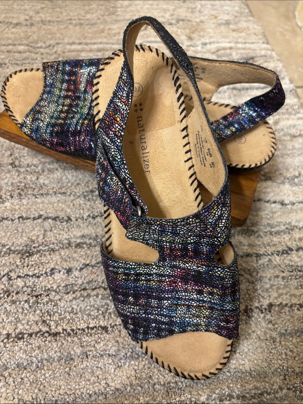 Naturalizer Multicolor Woven Slingback Sandals